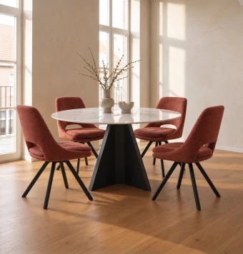Set Mesa Utopía + 4 Sillas Velazquez Tarracota - Vista Producto 7