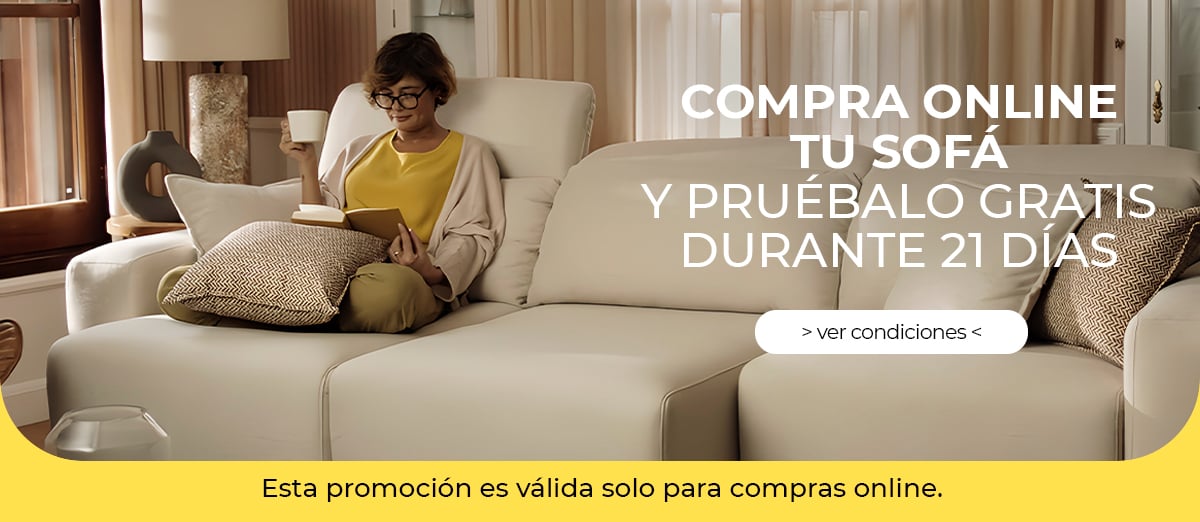 Prueba gratis tu sofá durante 21 días - Promoción para compras online