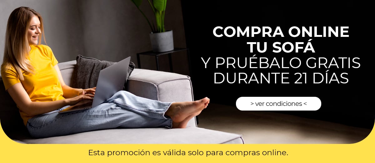 Prueba gratis tu sofá durante 21 días - Promoción para compras online