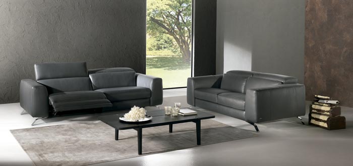 Natuzzi - Detalle sofá 3 plazas negro